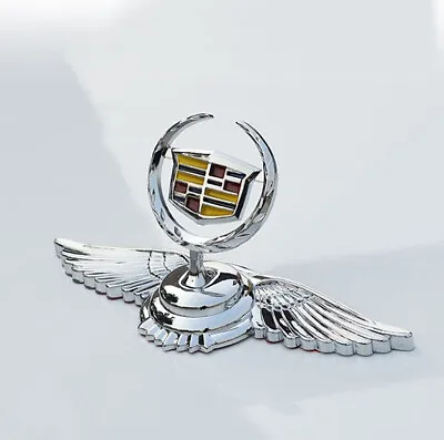 For Cadillac Car Hood Emblem Bonnet Front Badge Sticker Decal Logo Wings Silver • $63.99