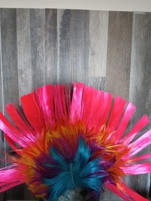 $12 • Buy Rave Punk Rainbow Mohawk Wig Halloween Cosplay Party 