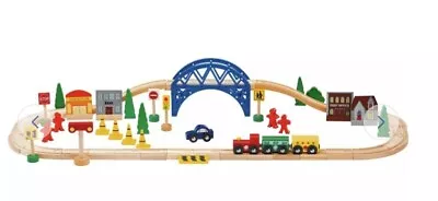 Chad Valley 60 Piece Wooden Train Set - For Ages 3+ • £12.89