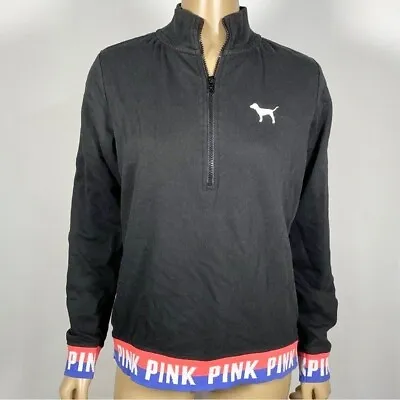 Victoria’s Secret PINK Women Size Small Half Zip Pullover Sweatshirt Lightweight • $8.99