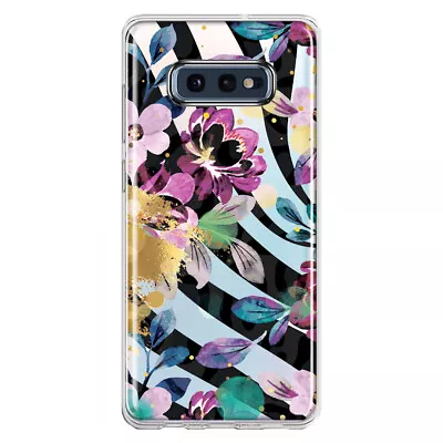 For Samsung Galaxy S10e Shockproof Case Zebra Stripes Purple Flowers • $12.74