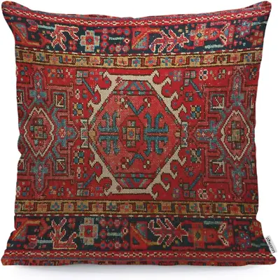 Throw Pillow Cover Case Antique Oriental Turkish Carpet Pattern Print Red - Soft • $17.57