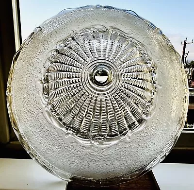 Vintage Deco/1930s Clear & Textured Glass One Hole Ceiling Light Cover • $25