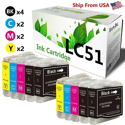 10-PacK LC51 LC-51 Ink Cartridge For DCP-130C DCP-330C DCP-350C MFC-240C Printer • $12.99