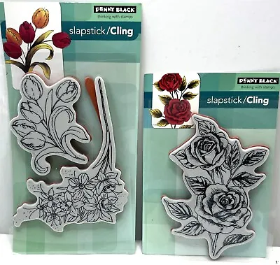 Penny Black FLOWER GALA Scented Beauty Floral Roses Rubber Stamps Lot • $24.98