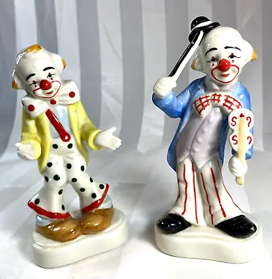 $14.99 • Buy Set Of 2 Vintage Made In Tiawan, Homco 1445 Ceramic Clown Figurines - 6  Tall