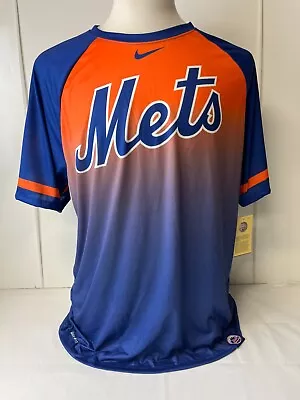 Shirt Jersey NY Mets MLB Men Sz XL Blue & Orange Dri-Fit Official New W Tags • $30