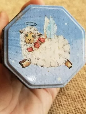 Vintage Tiny Candle Tin Flying Santly Lambs Vanilla Scented New Candle 3 ×2.5  • $10