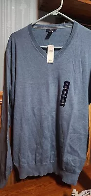 GAP Mens Large Pullover Long Sleeve V-neck Sweatshirt Blue  • $15.99