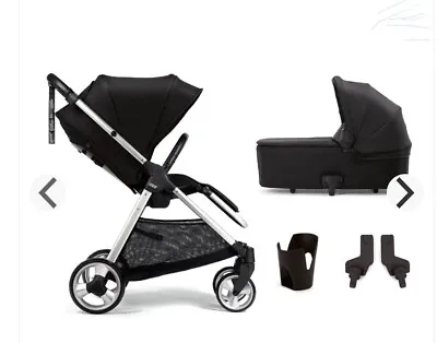 Mamas And Papas Flip XT Compact Folding Pushchair And Carry Cot Black • £150