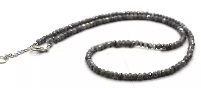 Natural Silverite Beads Necklace 18  Stacking Silverite Beaded Necklace Gift • $24.92