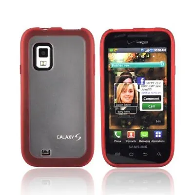 Verizon Dual Cover Case For Samsung Galaxy S Fascinate SCH-I500 - Red/Clear • $8.49