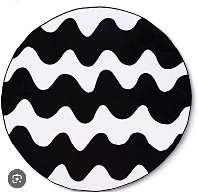 NWT MARIMEKKO For Target Beach Towel Lokki Waves Black & White 60” Round 5’ New • $49.99