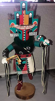 Ty Duwyenie Hopi Hemis Dancing Kachina Katsina Doll 16  Jemez Pueblo VTG 70s • $450