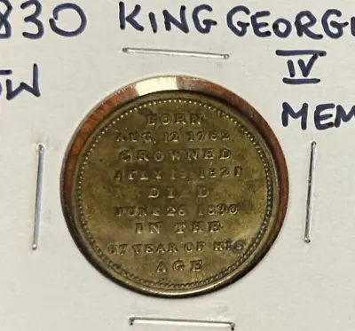 £24.16 • Buy 1830 JW King George IV Memorial/Death Medal