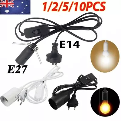 E27 E14 Power Cable Cord Pendant Lamp Light Bulb Holder Socket Base With Switch • $9.48