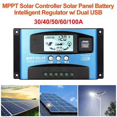 MPPT/PWM Solar Panel Regulator Charge Controller Auto Focus Tracking 10-100A 12V • $11.95