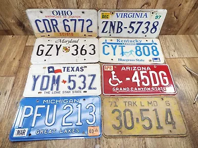 BARN/JUNK YARD FIND 70'S-90'S Vintage Lot Of 8- MIXED STATES License Plates - • $11.50