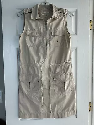 MICHAEL Michael Kors Women’s Khaki Sleeveless Zipper Utility Dress Size S/P • $11.99