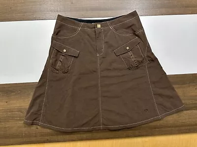 Mountain Hard Wear Womens Size 6 Brown Nylon Cargo Pocket Skirt Outdoor Chore • $16.14