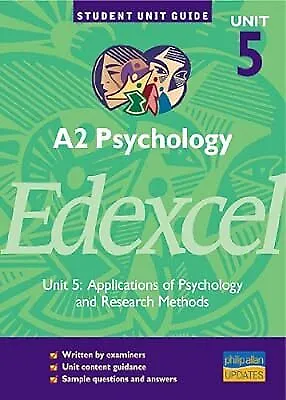 A2 Psychology Edexcel Unit 5: Applications Of Psychology And Research Methods Un • £2.38