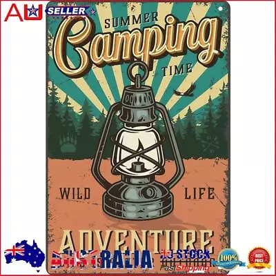 Home Rust Free UV Protected Metal Camping Lamp Sign Vintage Bar Wall Art Poster • $8.77