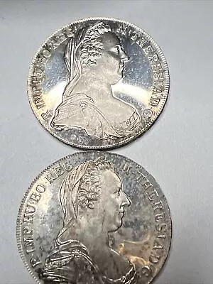 Lot Of 2: 1780 Austria 1 Thaler Silver Coin Empress Maria Theresia • $110