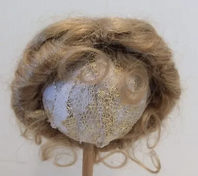 7” Ash Blonde Mohair Doll Wig With Hand Tied Part/Tendrils/Perimeter Braided • $36.95