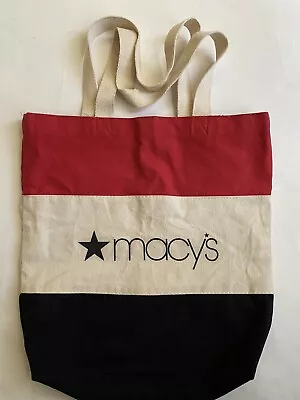 Macy’s Red White And  Blue Medium Canvas Tote Bag • $25