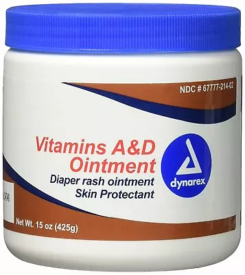 Dynarex 1157 Vitamins A&D Tattoo Ointment 15oz Jar Skin Protect Diaper Rash • $9.97