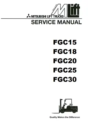 Mitsubishi Forklift FGC25 4G63 4G64 ENGINE AND SERVICE REPAIR SHOP MANUAL CD • $39.95
