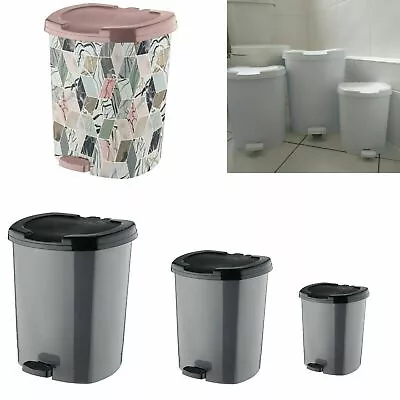 £7.99 • Buy 7l 13l 22l Pedal Bin Kitchen Bathroom Toilet Rubbish Dustbin Plastic Pink Grey