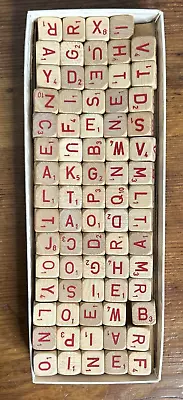 Set Of 74 Vintage 1966 Scrabble RSVP SOLID Wood Letter Cubes Alphabet. Missing 1 • $14.25