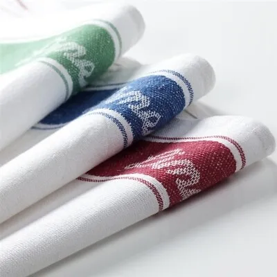 6X Linen Union Tea Towels & Glass Cloths Catering Kitchen Restaurant Bar Cloths • £10.99
