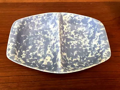 BENNINGTON POTTERS VERMONT - Divided Serving Dish #1666 Morning Glory Agate • $37.95