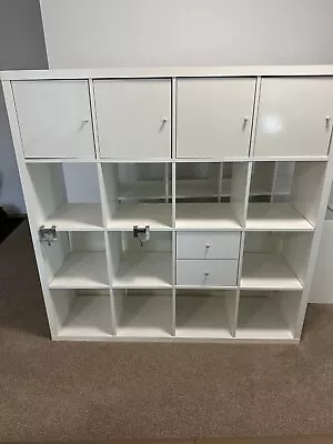 2x IKEA Kallax Shelving Unit (4x4) White And White Ikea Desk. • $10.81