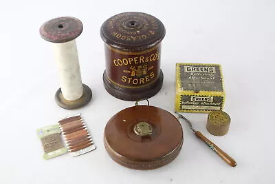 £10.49 • Buy 8 X Antique / Vintage ADVERTISING HABERDASHERY Inc COOPER & CO String Box Etc