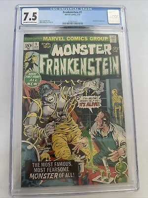 The Monster Of Frankenstein #1 Cgc 7.5 White Pages Marvel Comics 1973 • $174.99