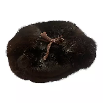 Vintage 70s Brown Mink Fur Russian Ushanka Hat PMK- Soviet Era Mint • $100