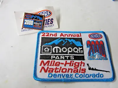 NHRA 00 22nd Annual Mopar Parts Nationals Denver Drag Racing Event Patch & Pin • $16.50