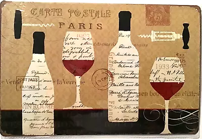 TIN SIGN New 8x12 Wine Bottles Glasses Liquor Bar Cellar Club Store Paris Br5c • $9.99