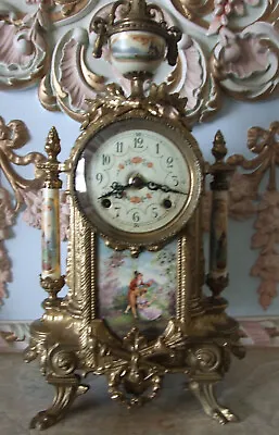 £826 • Buy Antique Repro French Louis XV Style Rococo Ormolu Clock & Matching Urns-Gorgeous