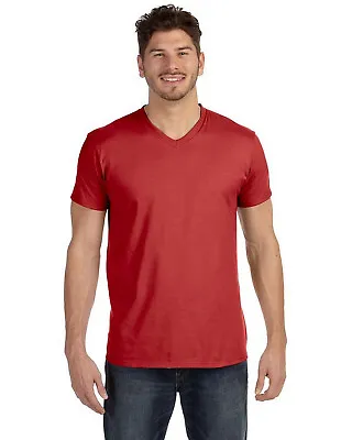 $16 • Buy New Men's Hanes Lot Of 3  Nano Premium Soft & Comfortable Red V-Neck T-Shirt XL