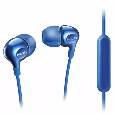 $49.95 • Buy Philips SHE3555 Blue In-Ear Earphones Headset/Mic For IPhone/Android/Smartphone