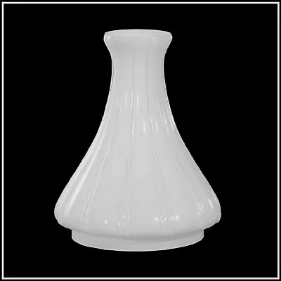 New Angle Lamp White Opal Cased Glass Ribbed Chimney - Nice Quality • $79.95