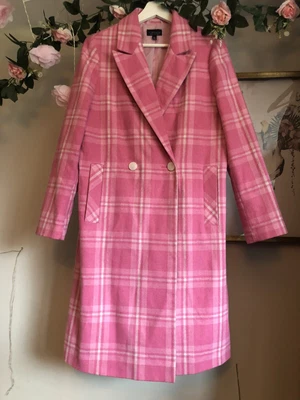 £35 • Buy Y2K Vintage 90s Quirky Afghan Coat Jacket Uk 10 Pink Check Lazy Oaf Topshop