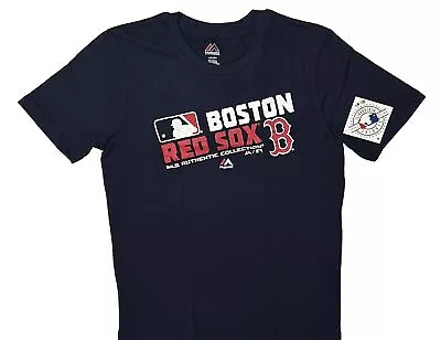 Majestic MLB Boston Red Sox Logo Blue Short Sleeve Shirt Size Youth Large (14/16 • $9.79