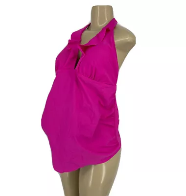 Motherhood Maternity Size M Women Tankini Swim Tank Top Pink Halter • $7.71