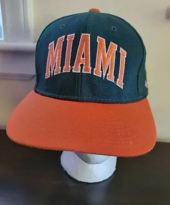 University Of Miami Hurricanes Vintage Starter Snapback Hat - Fitted Size 7 • $14.99