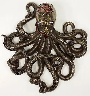 Nautical Steampunk Octopus Rebreather Wall Plaque Statue Bronze Finish • $69.98